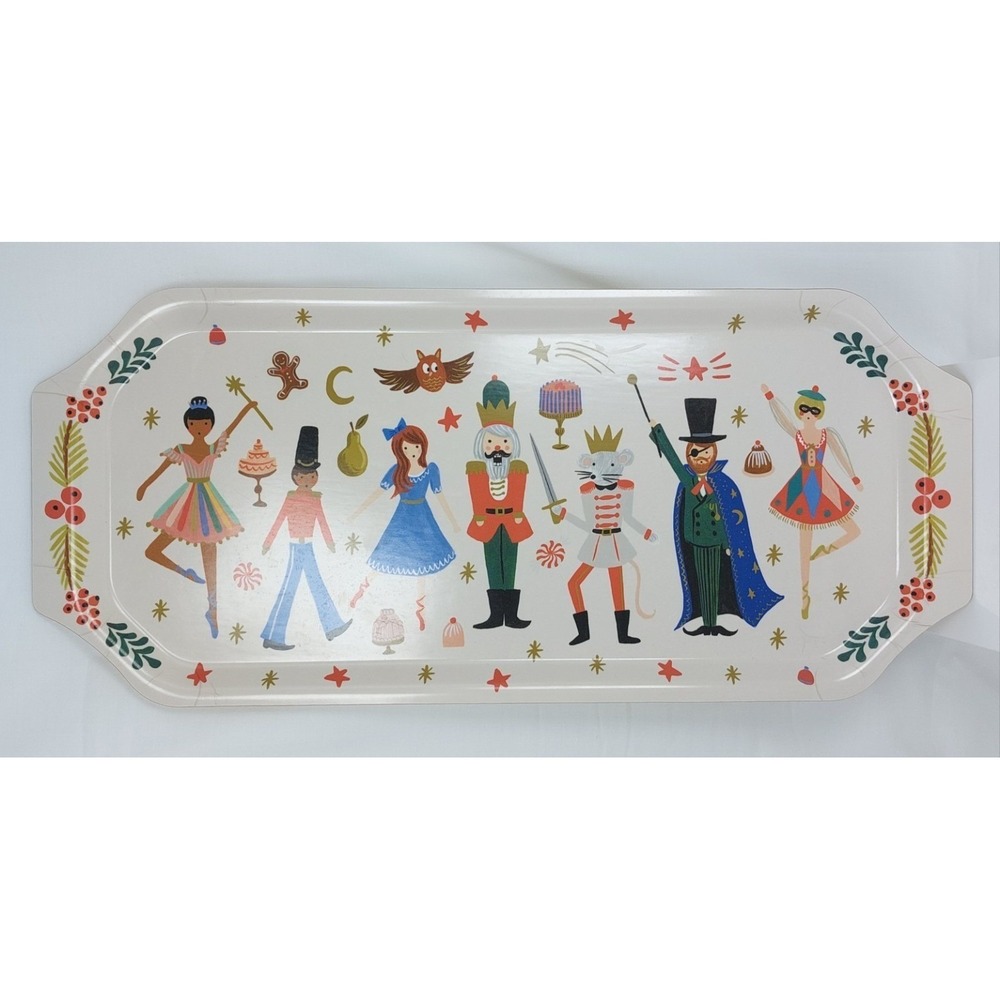 Rifle Paper Co. Nutcracker Serving Tray 9"x20" Made n Sweden Holiday Platter NEW